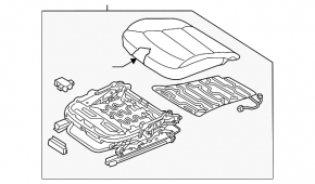 Пасажирське сидіння Hyundai Elantra AD 17-18 без airbag, тканина сер