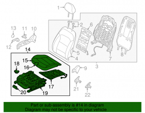 Пассажирское сидение Hyundai Elantra AD 17-18 без airbag, ткань сер