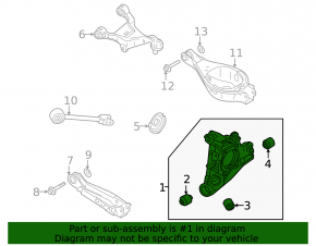 Цапфа задняя правая Mitsubishi Outlander 22-26 2.5 2.5