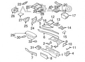 Подлокотник BMW X5 E70 07-13 кожа, черный, потерт