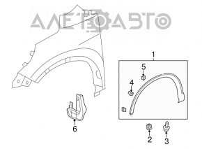 Накладка арки крила передня права Honda CRV 12-16