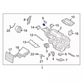 Печка в сборе Ford Fiesta 11-19 однозонная