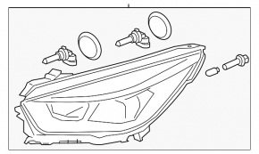 Фара передняя левая Ford Escape MK3 17-19 рест галоген светлая