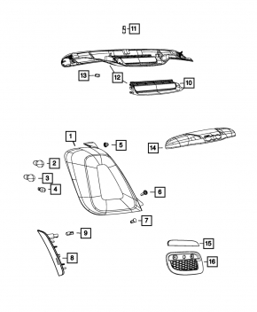 Отражатель боковой задний правый Fiat 500 12-19