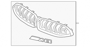 Решетка радиатора grill BMW 8 G15 G16 20-25 M