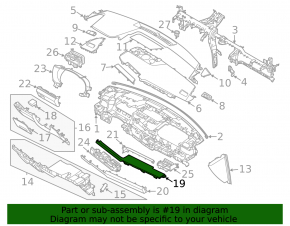 Накладка передней панели нижняя правая Kia K5 21-24 черная, царапины, надломано крепление