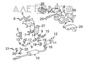 Коллектор выпускной передний с катализатором Lexus RX300 RX330 04-06,с лямбдой