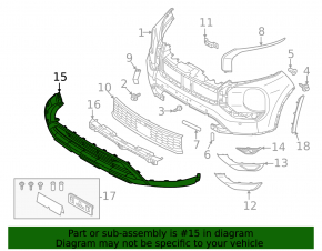 Губа переднего бампера Mitsubishi Outlander 22-26 черная