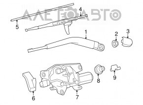 Трапеция дворников с моторчиком задняя Toyota Sequoia 08-16