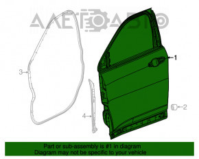 Дверь в сборе передняя правая Jeep Compass 17-26 keyless, серебро PSC