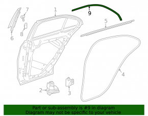 Молдинг двери верхний задний правый Mercedes C-class W205 15-21 хром