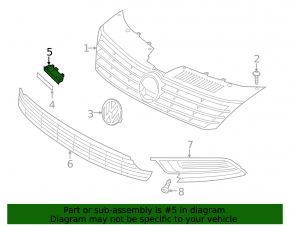 Кріплення емблеми решітки радіатора grill VW CC 13-17 під напис R-Line