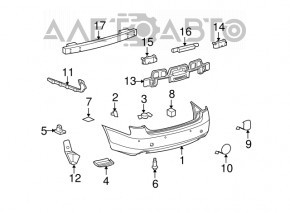 Крепление заднего бампера левое под фонарем Lexus GS300 GS350 GS430 GS450h 06-11