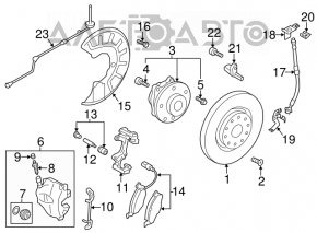 Суппорт в сборе передний левый VW Passat b8 16-19 USA