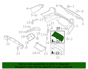 Губа заднего бампера Land Rover Range Rover Sport 14-17 серая