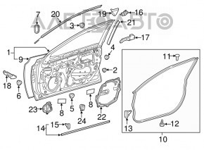 Двері в зборі передня права Toyota Camry v70 18-24 keyless, білий 040