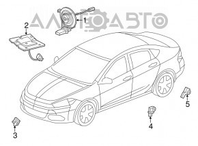Модуль srs airbag компьютер подушек безопасности Dodge Dart 13-15
