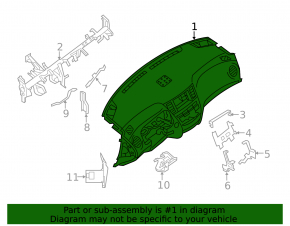 Торпедо передняя панель без AIRBAG Nissan Pathfinder 13-20 черн