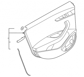 Обшивка двери карточка передняя левая Audi A5 F5 18-19 5D кожа черная Bang and Olufsen