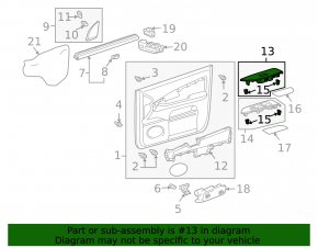 Накладка управления стеклоподъемником передняя правая Lexus RX300 RX330 RX350 RX400h 04-09 серая, царапины