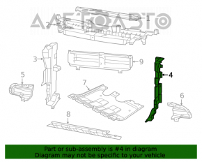 Дефлектор радиатора левый Jeep Cherokee KL 19-23 2.0T под крюк