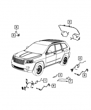 Проводка двери багажника Jeep Grand Cherokee WK2 18-22 под электро дверь