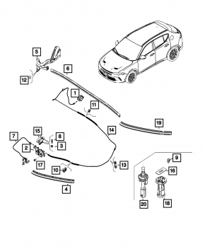 Замок капота Jeep Compass 17-26 с датчиком