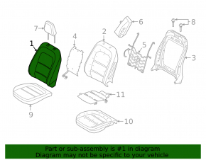 Водительское сидение Ford Escape MK4 20-20 без airbag, электро, кожа беж с черн