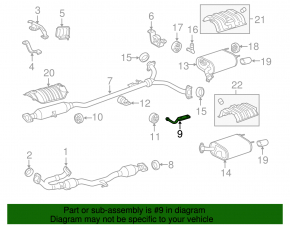 Кронштейн глушителя задний Toyota Avalon 13-18 3.5, 2.5 hybrid