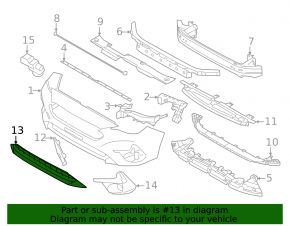 Нижняя решетка переднего бампера Subaru Impreza 24-26 5d