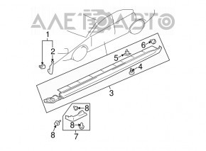 Порог левый Mitsubishi Galant 04-10