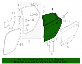 Дверь голая задняя левая Honda Civic XI FE/FL 22-24 5d US built