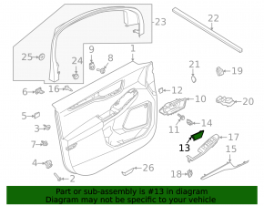 Заглушка ручки дверей внутрішньої передньої правої Ford Escape MK4 20-22 чорна