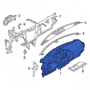 Торпедо передня панель без AIRBAG Ford Bronco Sport 21-26 чорна
