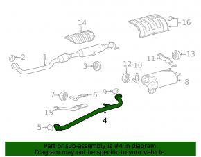 Выпускная трасса средняя часть Toyota Avalon 13-17 2.5 hybrid