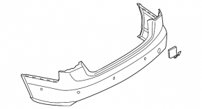 Бампер задній голий Audi A6 C7 12-15 під парктроніки, s-line pkg