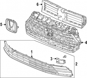 Решітка радіатора grill Honda Accord 23-26