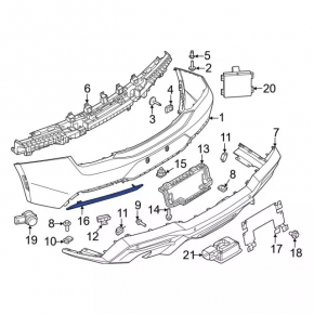 Отражатель заднего бампера правый Ford Mustang mk6 18-23
