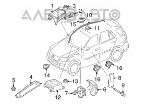 Подушка безопасности airbag боковая шторка левая Mercedes X164 GL