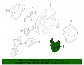 Накладка руля нижняя Subaru Outback 15-17