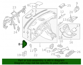Накладка торпеды боковая правая Mercedes C-class W205 15-21 бежевая