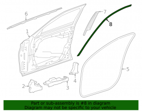 Молдинг двери верхний передней правой Mercedes C-class W205 15-21 хром, царапины