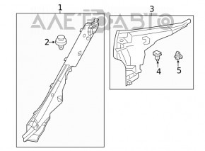 Накладка задней стойки нижняя левая Mazda 6 14-21 тип 1 черная