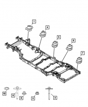 Подушка кузова Jeep Wrangler 07-17 третья
