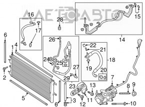 Радиатор кондиционера конденсер Ford Fusion mk5 13-20 1.5T, 2.0Т, hybrid, plug-in