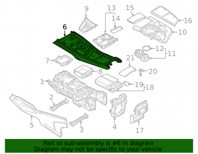 Консоль центральная подлокотник и подстаканники Audi Q7 16-19 черн