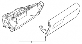 Перчаточный ящик, бардачок BMW 4 F32/33/36 14-16 коричневый