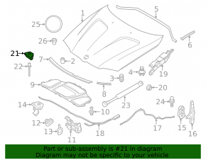 Отбойник капота правый BMW X3 F25 11-17