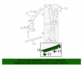 Накладка порога задняя левая Toyota Sienna 15-20 серая