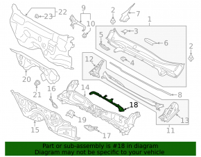 Поддон дворников металл Subaru Forester 19-24 SK